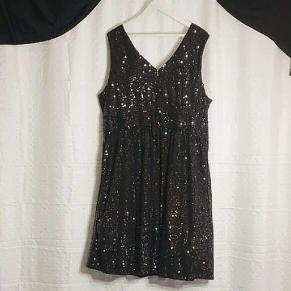 Draper James Sparkly Women's Plus Size 20W Black Sequin Sleeveless Dress - Picture 6 of 9